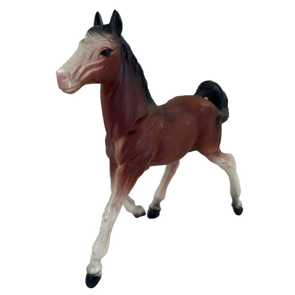 Vintage Made In Hong Kong Diamond P 658 Realistic Model Plastic Horse Toy USED